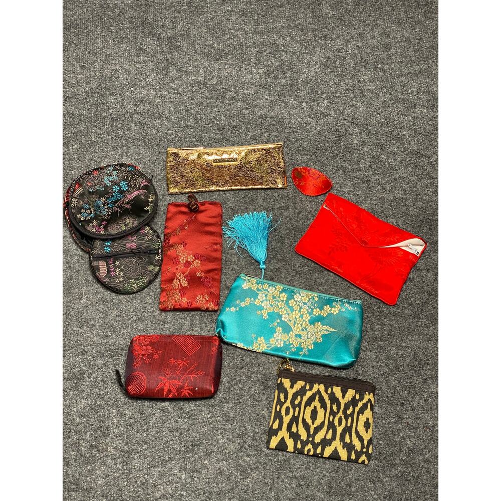 Coin Purses,Jewelry /Cosmetic Bags Small Mini Oriental Asian Mixed Lot of 8
